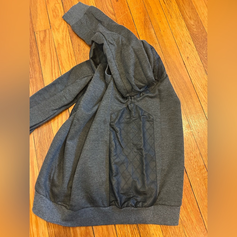 Under Skies Gray Quilted Patchwork Sweatshirt - image 3